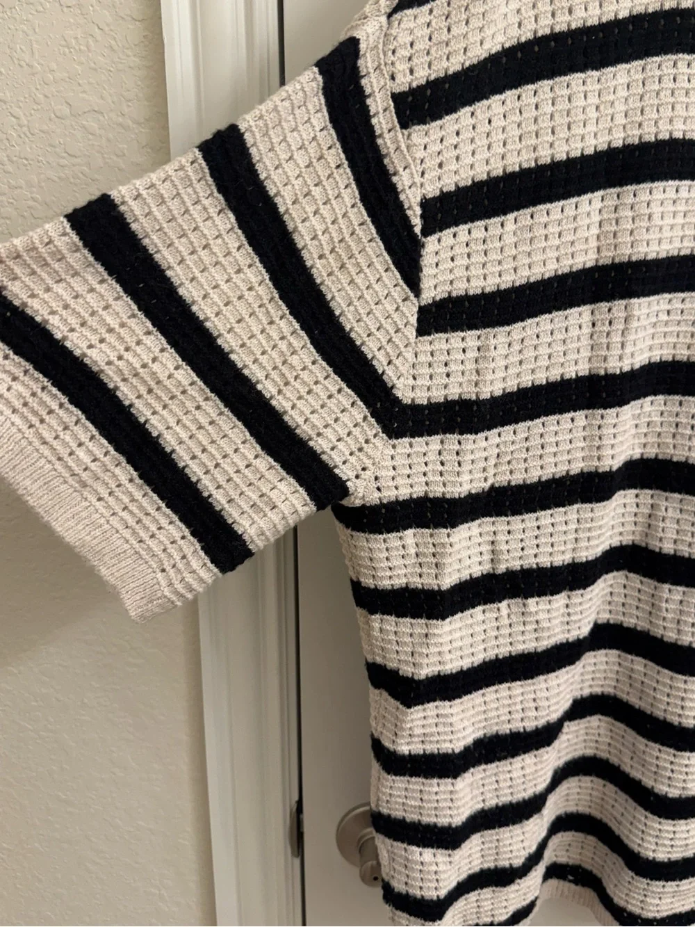 AllSaints Men's Kade Polo Striped Knit oversized Sweater sz XL